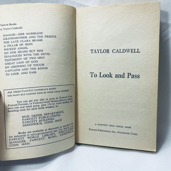 To Look And Pass Taylor Caldwell, First Time Paperback Vintage Book - Picture 5 of 8